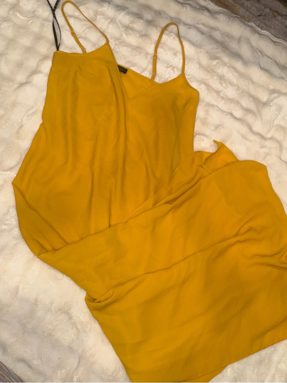 Missguided Mustard Spaghetti-Strap Midi Slip Dress